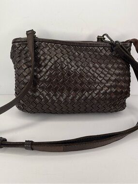 Gorgeous Vintage VALENTINA Soft Brown Woven Leather Cossbody/ Clutch from Italy